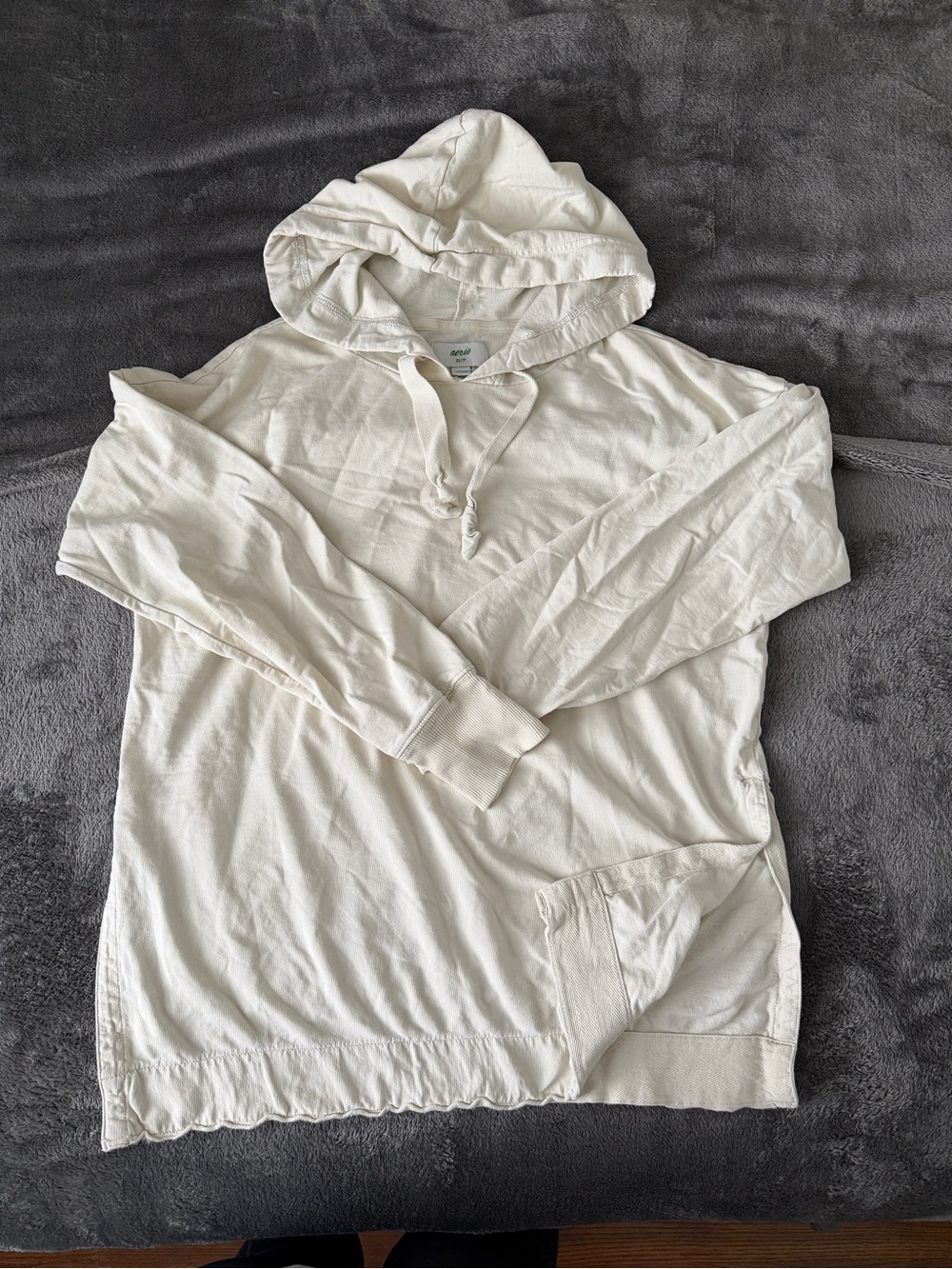 aerie Cream Lightweight Hooded Sweatshirt